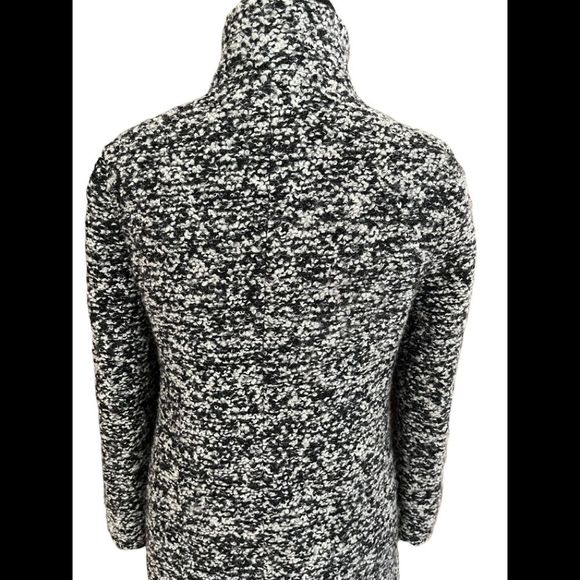 J Crew Lodge Coat, black/ ivory  boucle, Italian wool blend, size 0 P - Picture 9 of 14